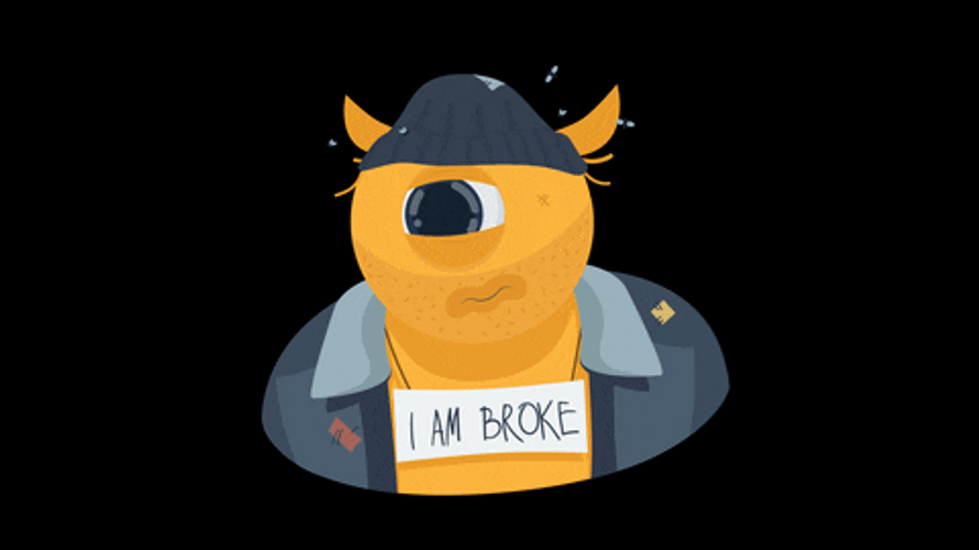 No Money Hobo Sticker GIF