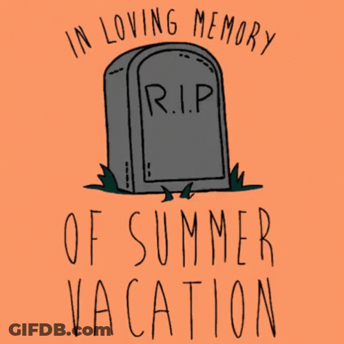 No More Summer Back To School GIF