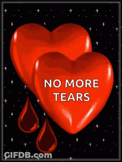 No More Tears Written On Heart Shape GIF