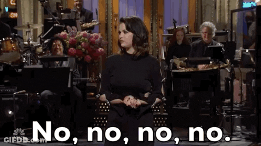 No No No Selena Gomez Smile GIF