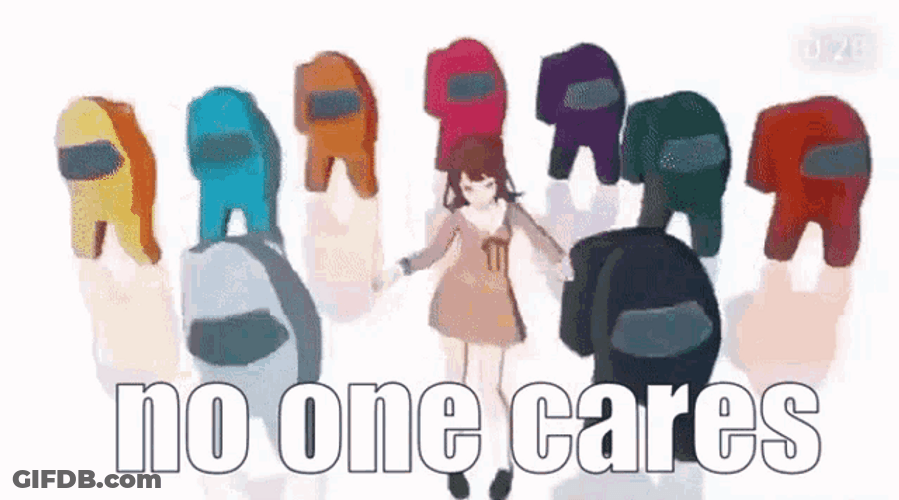 No One Cares Dancing Anime Among Us Crews GIF