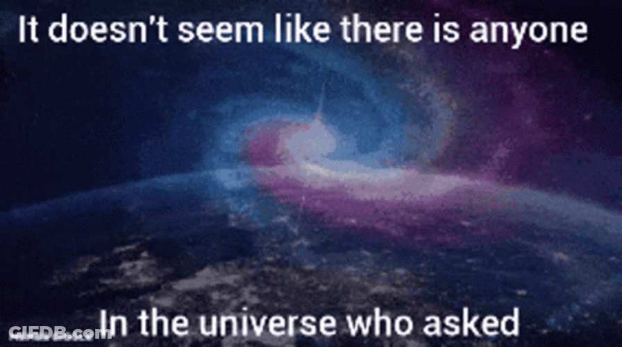 No One Cares Universe GIF
