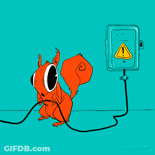 No Power Cartoon Squirrel Electrocuted GIF