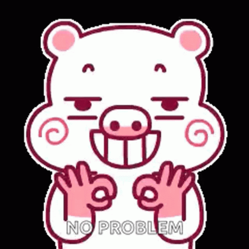 No Problem Pig Sideways Head Movement Okay Sign GIF