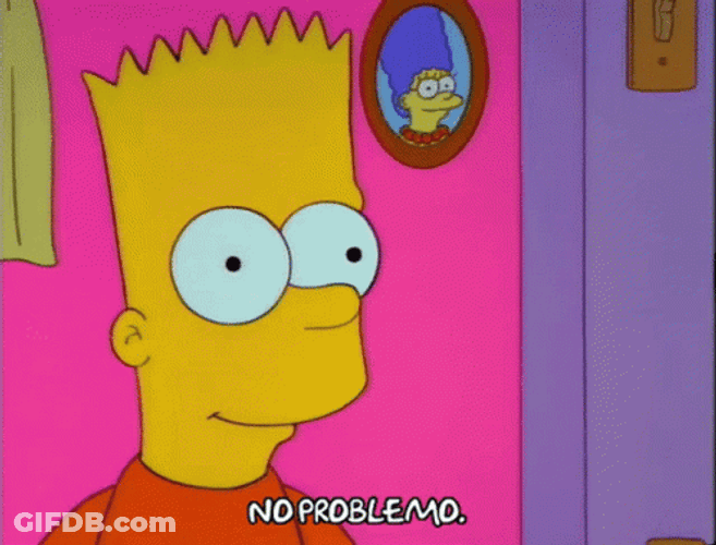 No Problemo Bart Simpsons Salute GIF