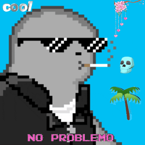 No Problemo Pixel Art Smoking GIF