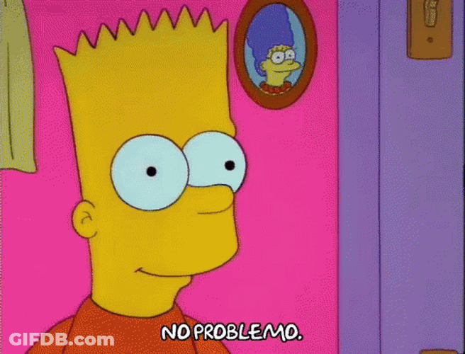 No Problemo Wave Bart Simpson GIF