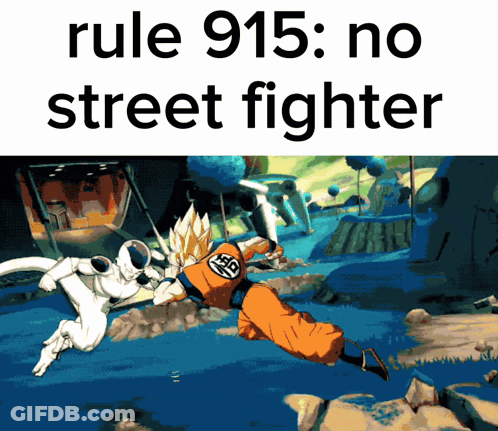 No Street Fighter With Goku And Frieza Fighting GIF