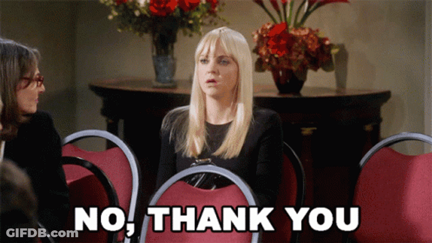 No Thanks Anna Faris GIF
