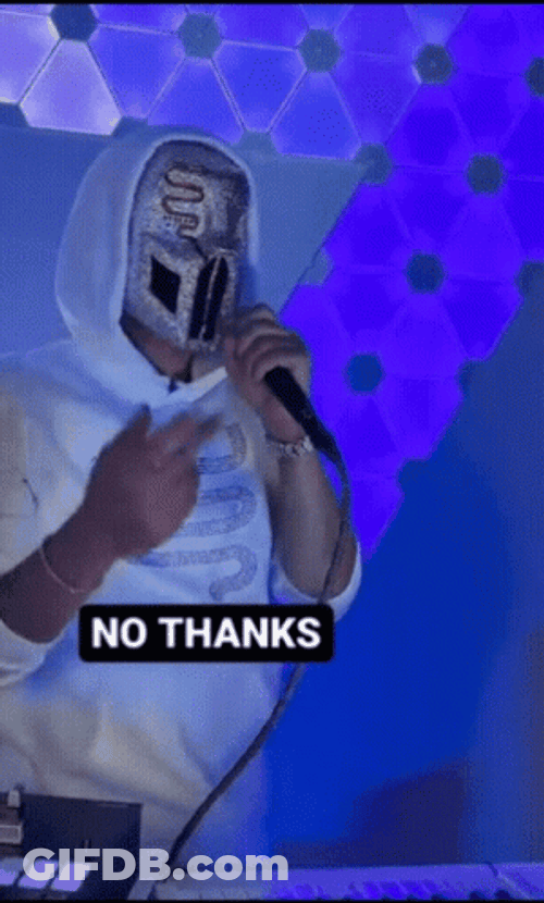 No Thanks Hooded Trippy DJ GIF