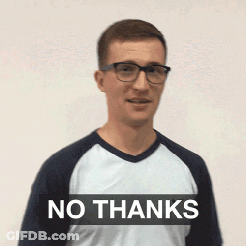 No Thanks Man Hand Up Shaking Head GIF