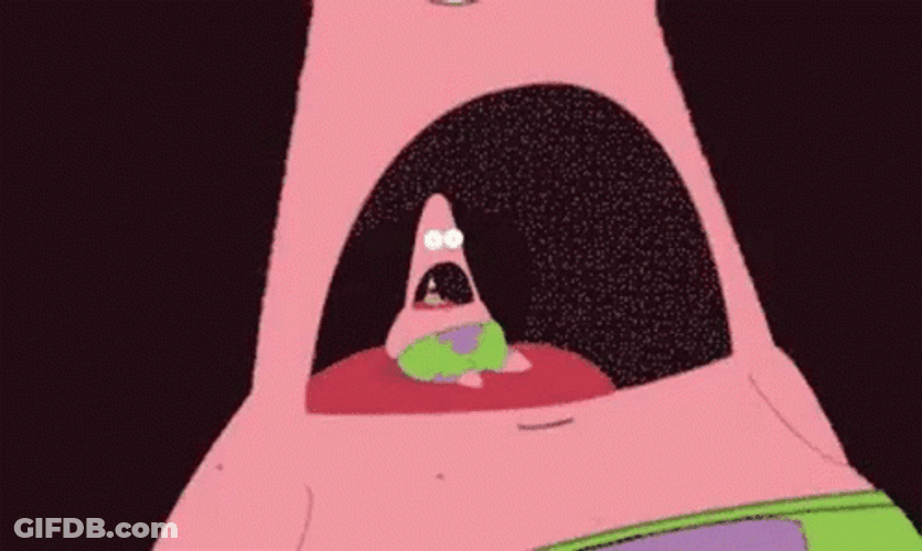 No This Is Startled Patrick Mouth Loop GIF