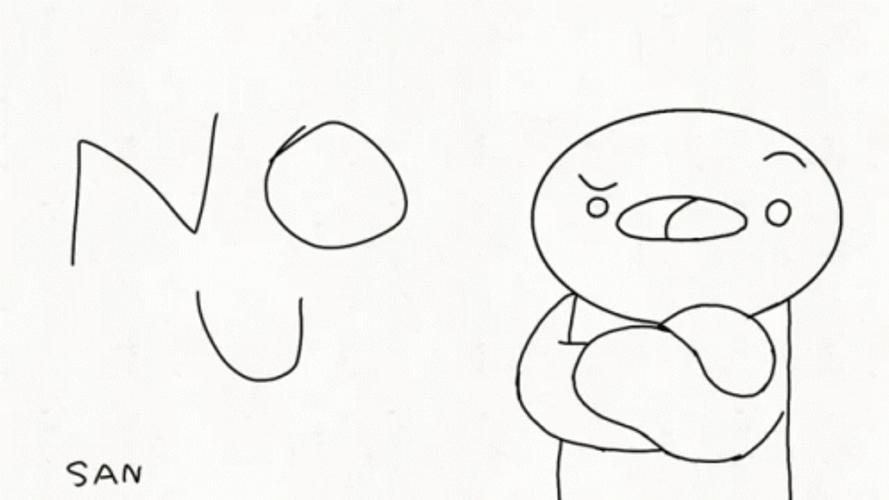 No You Are Headshake Drawing GIF