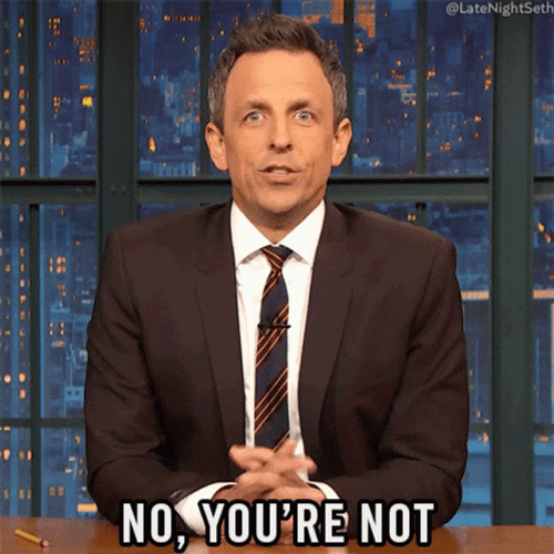No You Are Not Seth Meyers GIF