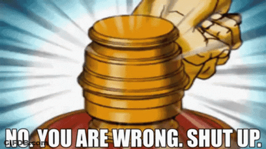 No You Are Wrong Shut Up Anime Hammer GIF