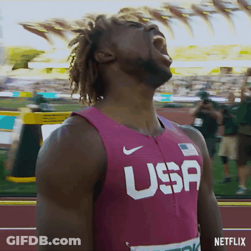 Noah Lyles Screaming Loud GIF
