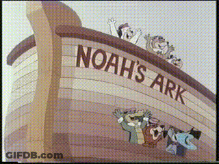 Noah's Ark Cartoon With Animals GIF