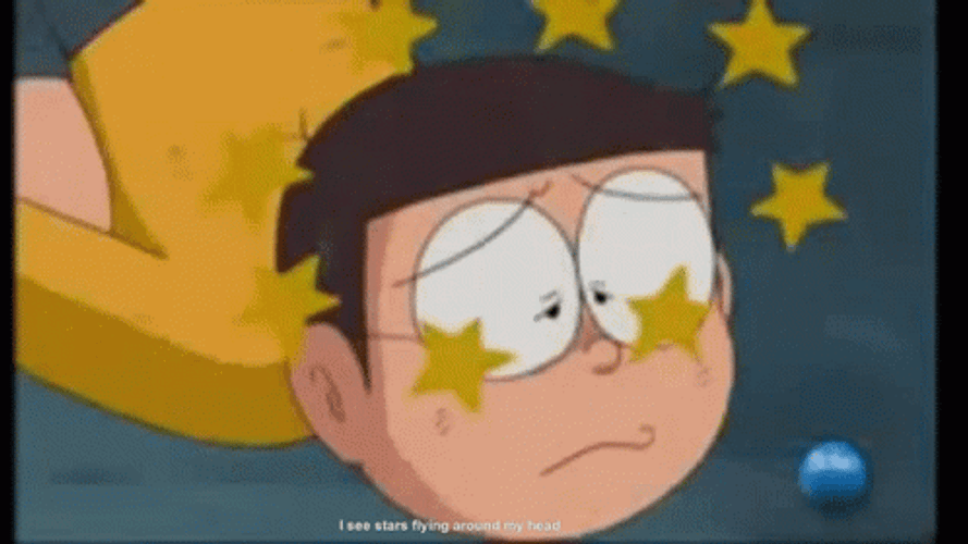 Nobita Seeing Animated Stars GIF