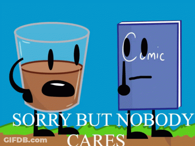Nobody Cares Shot Glass Talking Animation GIF