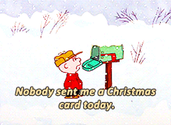 Nobody Sent Charlie Brown Christmas Card GIF