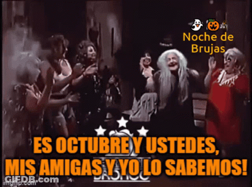 Noche De Brujas Poster With Witches GIF