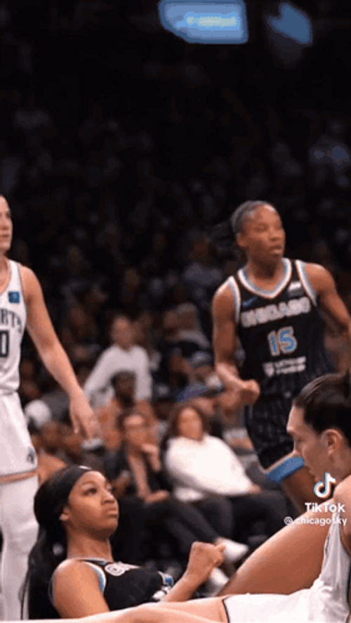 Nodding Angel Reese GIF