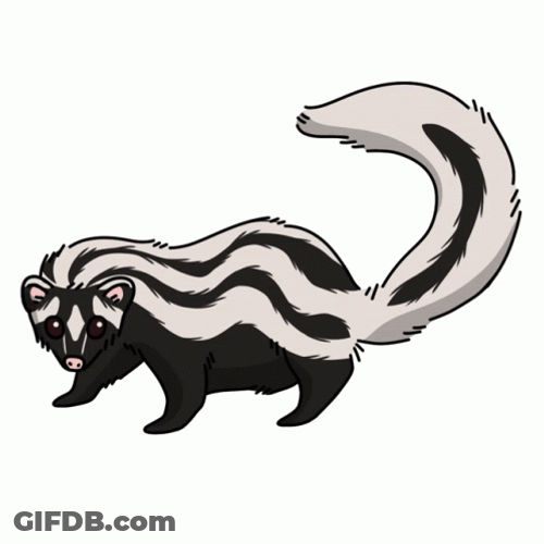 Nodding Big Animated Skunk GIF