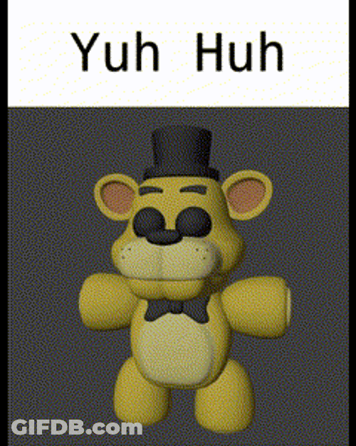 Nodding Golden Freddy GIF
