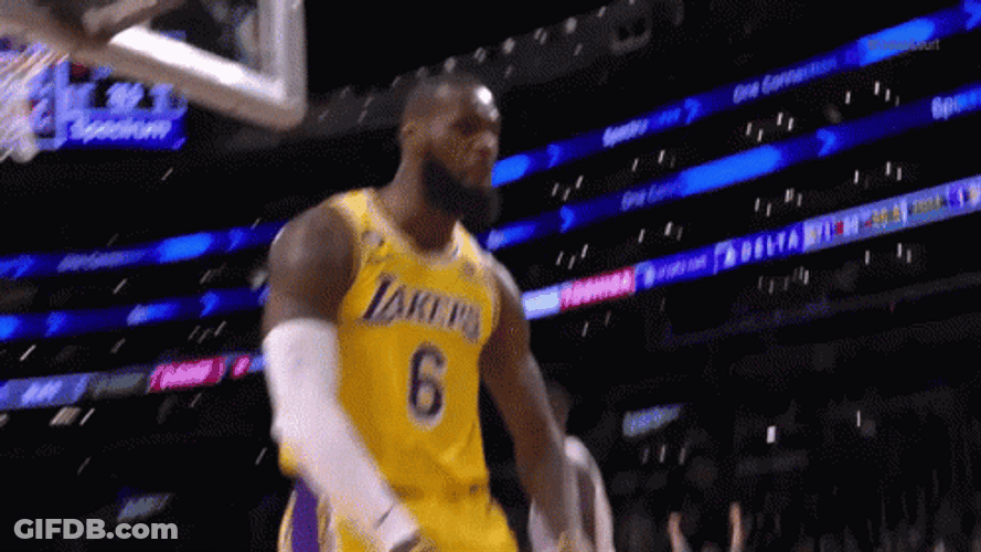 Nodding Lebron Missing Dunk GIF
