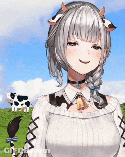 Noel Cow Outfit With Cowbell GIF