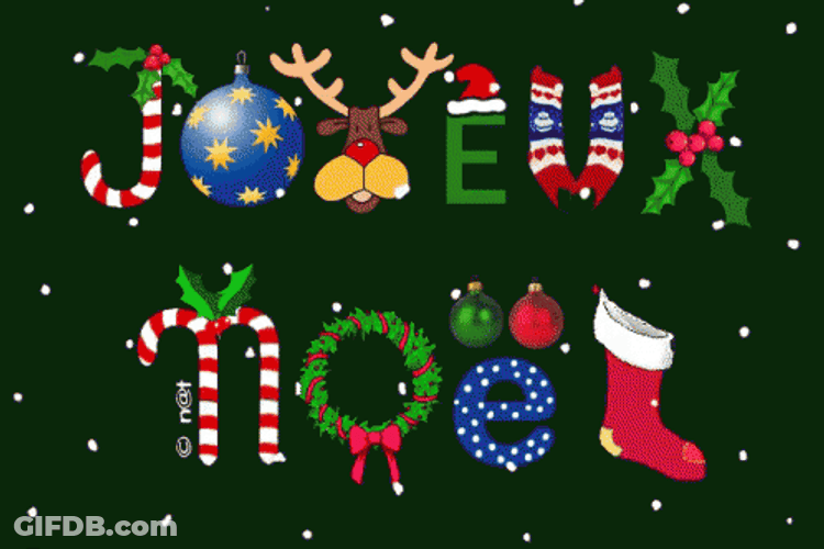 Noel Lettering Decorations GIF