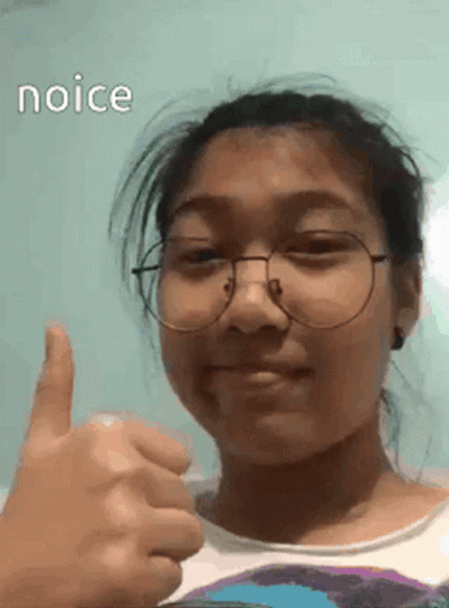 Noice Asian Girl  Zoom In Thumbs Up Meme GIF