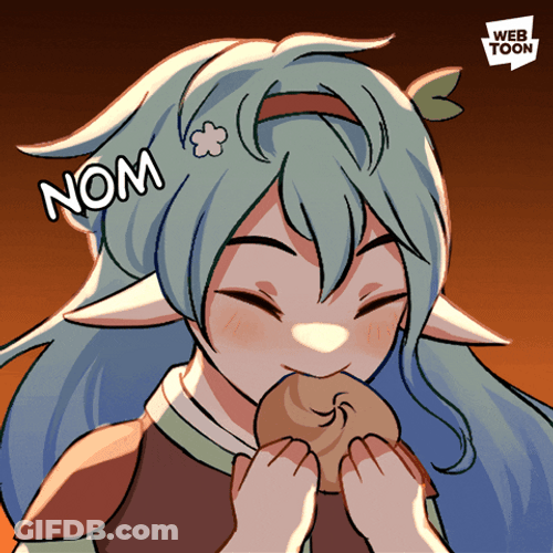 Nom Nom Anime Eating Bun GIF