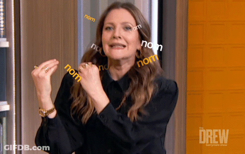 Nom Nom Drew Barrymore GIF