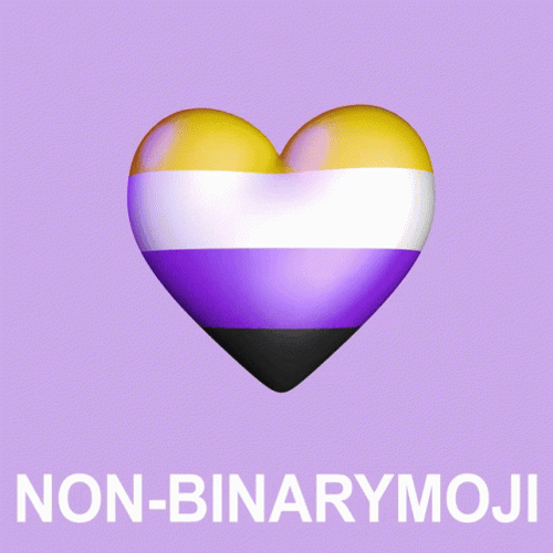 Non-Binary Animated Heart GIF