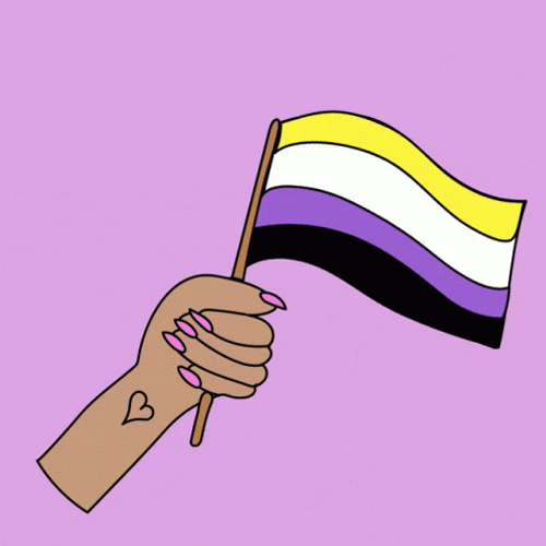 Non-Binary Animated Waving Flag GIF