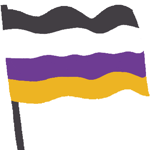 Non Binary Flag Transparent Sticker GIF