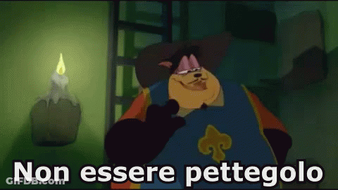 Non Essere Pettegolo Cartoon Character In Front Of Candle GIF