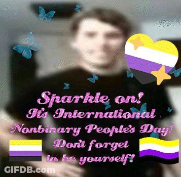 Nonbinary People's Day Poster Blurred Man GIF