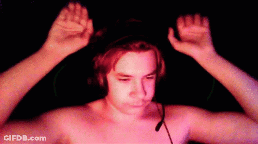 Nonchalant Guy Doing Caramelldansen In Neon Lights GIF