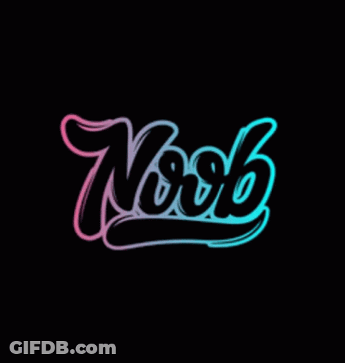 Noob Word With Lights GIF