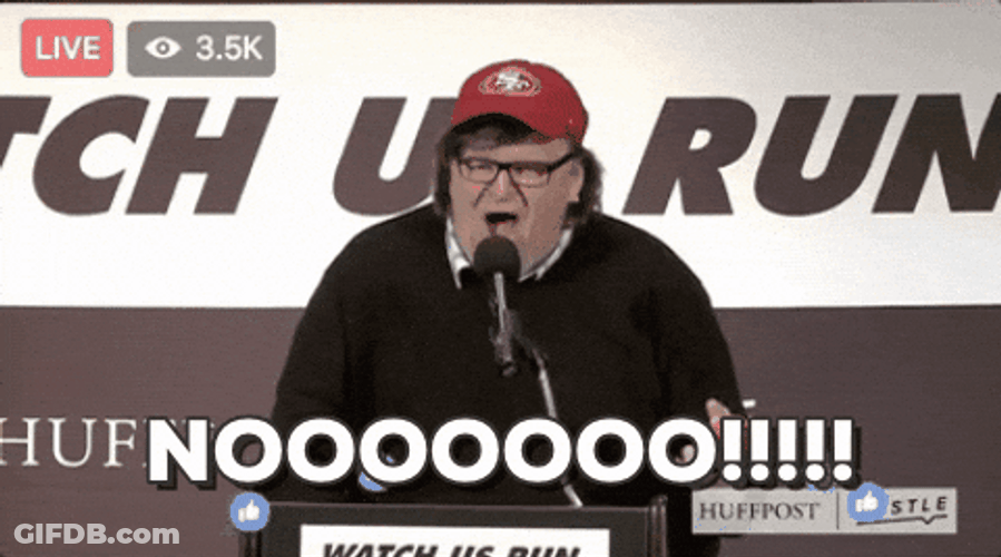 Nooooo Michael Moore Walking Out GIF