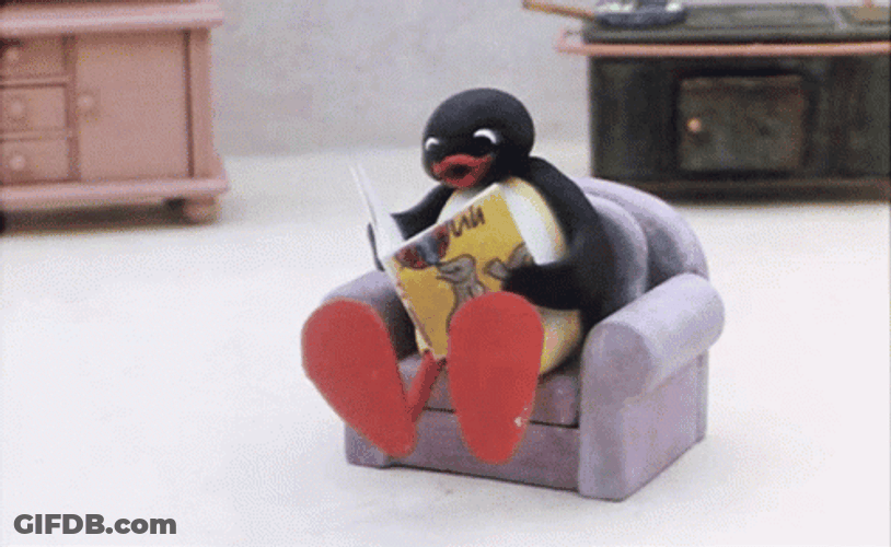 Noot Noot Busy Reading GIF