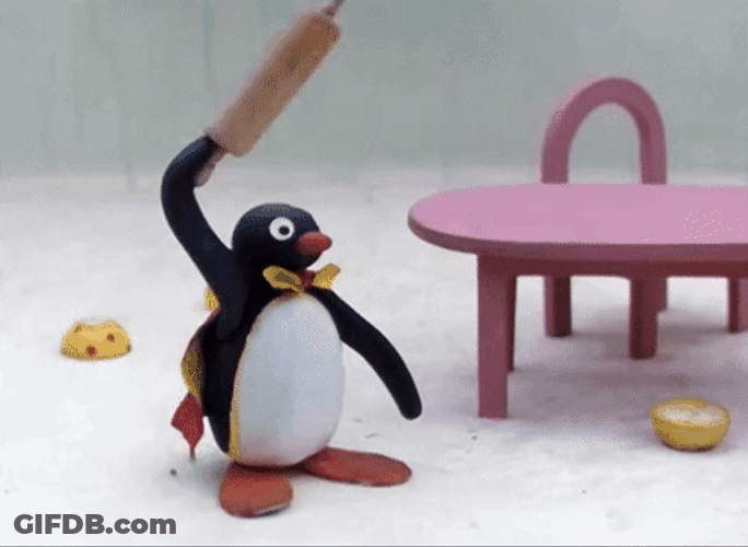 Noot Noot Throwing Dough Roller GIF