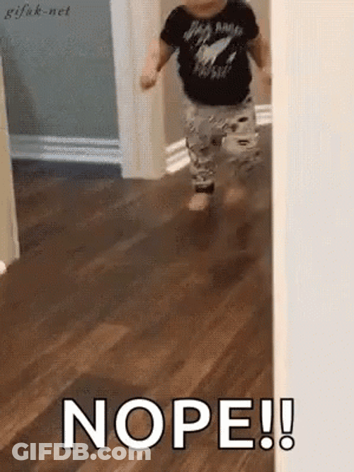 Nope Nope Nope Baby Running Back GIF
