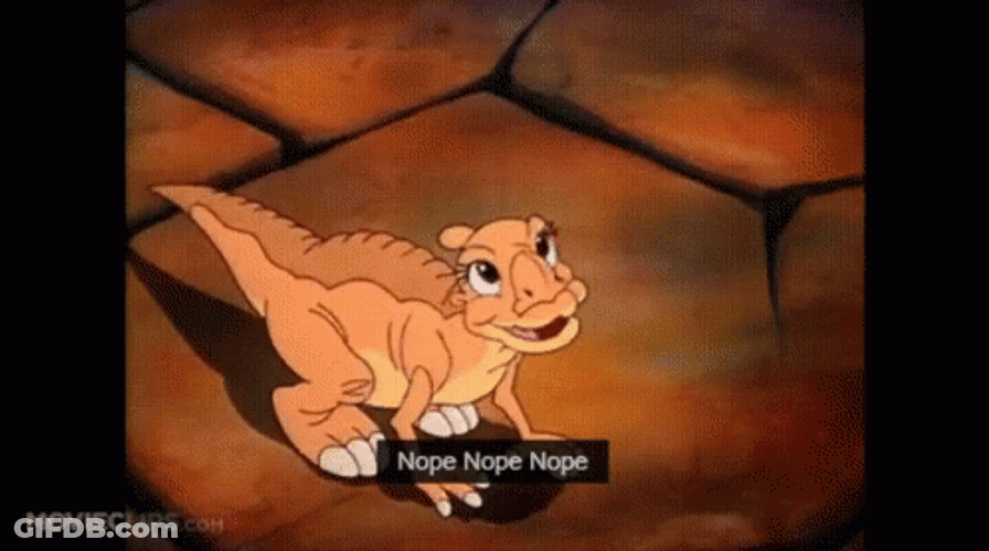 Nope Nope Nope Ducky Cute Dinosaur GIF