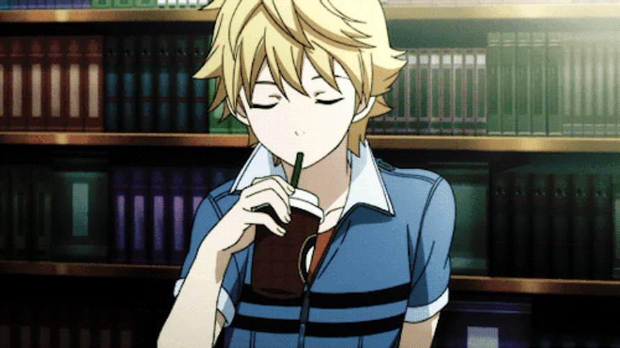 Noragami Anime Yukine Sipping Coffee GIF