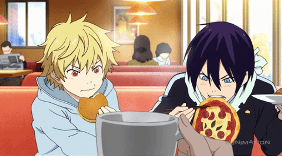 Noragami Hungry Yato And Yukine Eating GIF