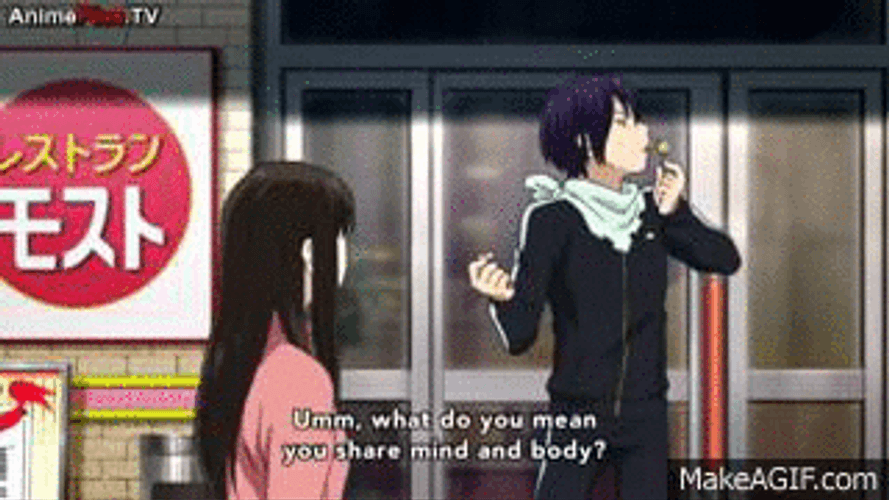 Noragami Yato Yaboku Asking Hiyori Iki GIF
