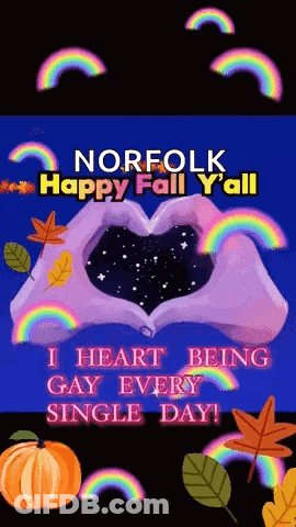 Norfolk Happy Fall Y'all I Heart Being Gay Every Single Day GIF